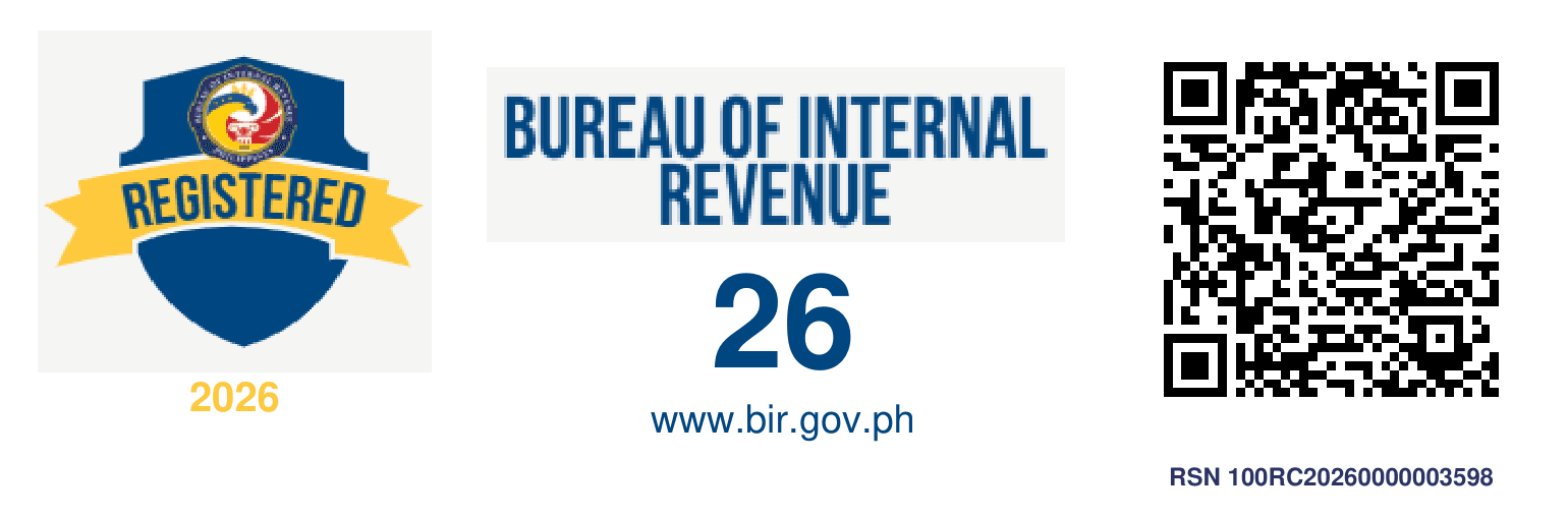 BIR Registration Seal Badge 2026, RSN 100RC20260000003598